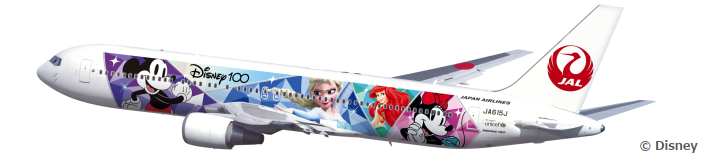 JAL 特別塗装機「JAL DREAM EXPRESS Disney100」に描かれた